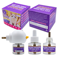 Diffuseur de phéromones apaisantes pour chats, kit inodore à brancher, design canard, 3 recharges, soulagement du stress et de l'anxiété, anti-griffures, anti-marquage urinaire, anti-cachette