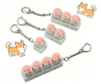Wholesale Custom Mechanical Switch Fidget Toy Macaron Replaceable Keycap Clicker 1x4 3x3 Keyboard Keychain for Stress Relief