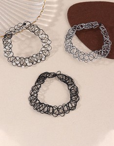 Collier ras du <span class=keywords><strong>cou</strong></span> élastique en perles sur fil de pêche, chaîne creuse ajustable pour femme - Product Image 6