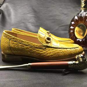 Mocassini da <span class=keywords><strong>Uomo</strong></span> Goodyear di Alta Gamma, <span class=keywords><strong>Scarpe</strong></span> Eleganti in Vera Pelle di Alligatore, Calzature Casual <span class=keywords><strong>Gialle</strong></span> in Pelle di Coccodrillo per <span class=keywords><strong>Uomo</strong></span> - Product Image 3