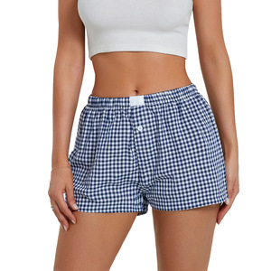 Pantalones Cortos Casuales de Verano 2026 para Mujer, Delgados, Cómodos, Transpirables, Holgados y a Cuadros - Product Image 5
