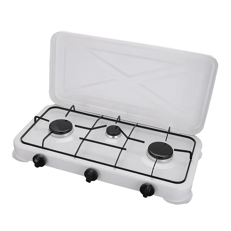 High Quality Durable 3 Burner Electric Ignition Portable Gas Hot Plate Cooking With Cover