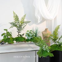 Herbe artificielle en soie, décoration florale de bureau, aménagement paysager intérieur, mobilier doux, paysages miniatures, présentoirs de vitrine, fleurs artificielles, plantes artificielles