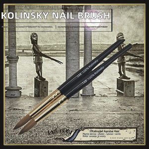 Pincel Profesional para Uñas Acrílicas de Pelo Kolinsky, Mango de Madera Negra, Forma Ovalada, Herramienta de Manicura - Product Image 2