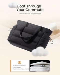 Bolso Tote LOVEVOOK de PU para Mujer con Bolsillo <span class=keywords><strong>Gigante</strong></span> para Vaso, Acolchado, para Trabajo, Viajes, Portátil, con Cierre - Product Image 5