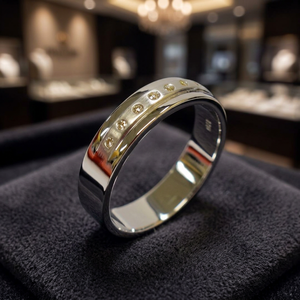 Anillo R-12515 con Diamantes y Piedras Preciosas, Anillo de Plata Moderno con Engaste de Garras para Aniversario, Fiesta y Regalo - Product Image 2