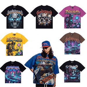 T-shirt imprimé vintage surdimensionné en coton 100% personnalisé OEM pour hommes, streetwear quotidien accrocheur, t-shirt imprimé de haute qualité - Product Image 1