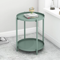 Table d'appoint ronde en fer moderne et simple, petite table basse pour café ou thé, mini table d'appoint pour canapé, chambre, balcon, intérieur
