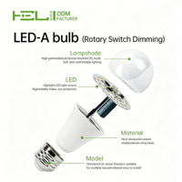Ampoule LED PF0.7 5W 500Lm Culot E26 120V 60Hz avec variateur rotatif pour éclairage domestique et de bureau
