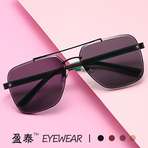 G Brand Men's Metal Frame <b>Gradient</b> <b>Sunglasses</b> UV400 Protection Fashionable Design for Outdoor Use - Product Image 2