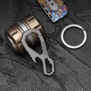 Porte-clés de voiture Fegve multifonctionnel <span class=keywords><strong>Feigo</strong></span>, décapsuleur de ceinture, personnalisé, créatif, en alliage de titane pur, pour homme - Product Image 6