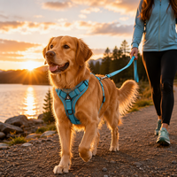 Harnais et laisse pour chien en maille respirante, réfléchissants et réglables, pour chiens de petite et moyenne taille, chiots