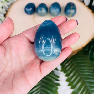 Venta al por Mayor de Piedras de Ónix Azul de Primera Calidad, Cristales Pulidos Naturales para Decoración del Hogar y Regalos de Pascua - Product Image 2