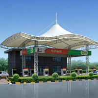 Estructura de Acero para Estación de Peaje, Sistema de Techo de Rejilla Metálica para Proyecto de Construcción de Cubierta de Plaza de Peaje en Carretera