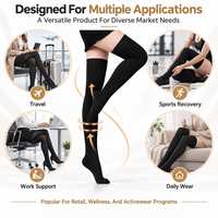 Chaussettes de compression médicale personnalisées 20-30 mmHg, fabricant OEM, chaussettes de compression graduée, support de marque privée