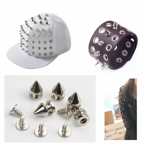 Clous et rivets métalliques style punk à tête acérée pour artisanat DIY, ceintures en cuir, vêtements, décorations et boucles - Product Image 3
