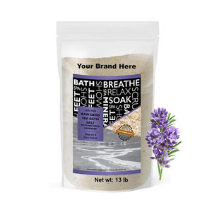 100% Natural 13lb RAW Sal de baño del Mar Muerto Etiqueta privada con lavanda y logotipo personalizado Exfoliante Cuerpo Ritual Sal Hecho en EE. UU. - Product Image 1