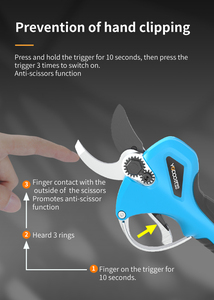 Yodoo <strong>New</strong> 40mm 21V Electric Pruning Shears Electric <strong>Pruner</strong> with Two Lithium Battery - Product Image 3