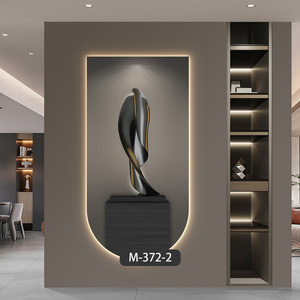 Luce di lusso portico LED luce decorazione per la casa in <span class=keywords><strong>bianco</strong></span> <span class=keywords><strong>e</strong></span> <span class=keywords><strong>nero</strong></span> <span class=keywords><strong>grigio</strong></span> geometrico astratto pittura murale <span class=keywords><strong>e</strong></span> arte della parete - Product Image 3