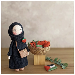 Haakwerk Zwarte Hijab Meisjespop Amigurumi Palestina Pop Haakwerk Moslim Islamitische Pop - Product Image 3