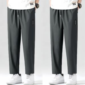 Men's Lightweight Summer Casual Mid Waist Jogger Trousers <strong>Harem</strong> <strong>Pants</strong> Plain Dyed Anti-Pilling Front Flat Loose Fit - Product Image 4