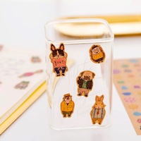 Autocollants personnalisés transparents en PET, étiquettes adhésives écologiques et durables, résistantes à l'eau, forme personnalisée pour agenda et scrapbooking