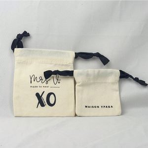 Sac à cordon portable 100% coton biologique, pochette écologique, accepte la personnalisation - Product Image 2