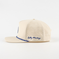 Vente en gros de chapeaux de golf nouvelle collection à 5 panneaux casquette de baseball légèrement incurvée en caoutchouc personnalisée casquette de sport blanche adaptée à l'eau