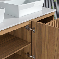 Meubles d'hôtel de 120cm Armoire murale en bois moderne Coiffeuse de salle de bain flottante avec 2 portes