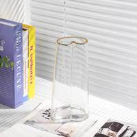 Vase en verre minimaliste de style européen, transparent, pour culture hydroponique, décoration de table pour salon et mariage