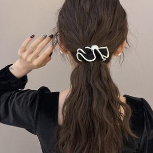 Coleteros para el Cabello con Diseño <span class=keywords><strong>de</strong></span> Perlas Artificiales, Banda Elástica <span class=keywords><strong>de</strong></span> Alta Elasticidad, Color Sólido, Decoración para el Cabello <span class=keywords><strong>de</strong></span> Niñas - Product Image 3