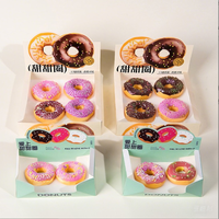 Boîte à donuts rectangulaire en carton ondulé avec logo personnalisé, matériaux recyclés biodégradables, doublure en éponge gaufrée