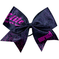 Noeuds pour cheveux de pom-pom girl personnalisés de haute qualité imprimés par sublimation Noeuds de pom-pom girl avec strass de conception OEM