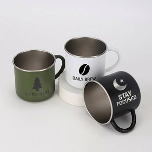 Taza de Café de Acero Inoxidable de Una Sola Capa con Asa, Recubierta en Polvo, Personalizada, de 400 ml, para Regalo Promocional, Venta al Por Mayor - Product Image 6