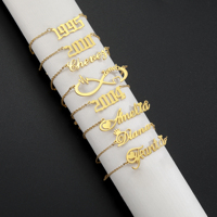 Collar con Placa de Nombre Personalizada de Acero Inoxidable 316L con Baño de Oro PVD de 18K, Colgante de Letra, Venta al por Mayor, OEM