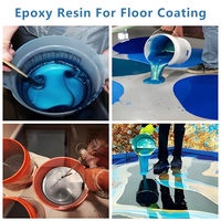 Revêtements de sol en résine époxy bicomposante hautement transparente et résistante au jaunissement, pour construction 3D effet cristal, conditionnement 5 kg