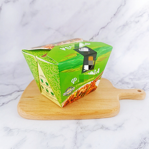 YBLPAK - Recipientes Biodegradables Cuadrados para Llevar Comida, Lonchera, Caja para Arroz Chino, Caja para Fideos de Papel, Color Naranja, Personalizables, 8, 16, 26, 32 oz - Product Image 4
