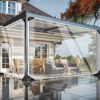 Moderne Transparente Klare Outdoor-Pergolen Regenfeste Vertikale Sonnenschutz-Lamellenüberdachung Balkon PC-Paneel-Schutz Pavillon