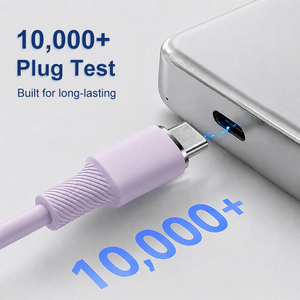 <span class=keywords><strong>สาย</strong></span>เคเบิลข้อมูลซิลิโคนแม่เหล็กชนิด Type-C ถึง Type-C 100W สีม่วง, 30 # 4C+24 # <span class=keywords><strong>สาย</strong></span>ชาร์จ 4C 16 พิน, <span class=keywords><strong>สาย</strong></span>ชาร์จแบบ A/A ยาว 100 ซม. สำหรับ Macbook - Product Image 4
