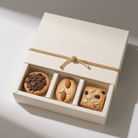 Boîte à biscuits personnalisée avec logo, doublure en éponge moderne et luxueuse, boîte à dessert en papier biodégradable de qualité alimentaire, pliable, pour chocolat et biscuits