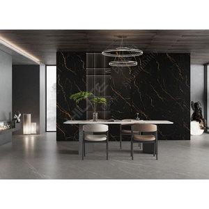 Losas <span class=keywords><strong>de</strong></span> <span class=keywords><strong>Piedra</strong></span> Sinterizada <span class=keywords><strong>de</strong></span> Lujo Modernas, Acabado Mate, Negro, Formato Grande, 12 mm - Product Image 2