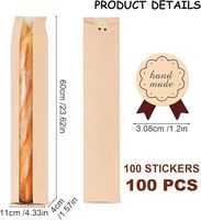 Sacs en papier de rangement en peau de vache brune avec fenêtre longue paquet de biscuits français pour pains et biscuits sacs à pain personnalisés