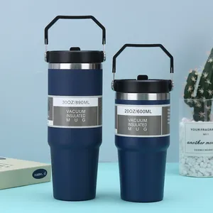 Vaso Térmico de 20oz y 30oz de Acero Inoxidable con Aislamiento al Vacío de Doble Pared y Tapa Abatible, Nuevo para Exteriores, Incluye Tapa con Pajita para Tazas y Botellas de <span class=keywords><strong>Agua</strong></span> <span class=keywords><strong>Caliente</strong></span> - Product Image 3