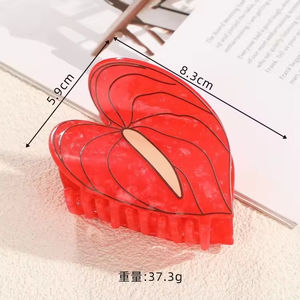 Оптовые модные заколки-крабики для волос в виде тропического антуриума, искусственные цветы в гавайском стиле - Product Image 2