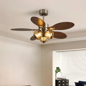 Ventilateur de plafond LED moderne à 3 pales avec télécommande, moteur DC, éclairage encastré, lumière blanc chaud 2700K, ventilateur pour salon - Product Image 5