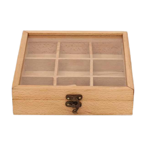 Boîte à Bijoux et à Petites Préciousités Rectangulaire en Bois de Pin Recyclé avec Couvercle en Verre, Style Rustique, Durable, Multifonction, Capacité 3-6L, Idéale pour Présenter et Offrir - Product Image 1