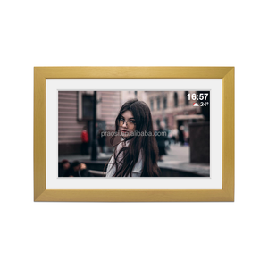 Cadre photo numérique IPS en bois 15.6 "grand cadre photo numérique WiFi <span class=keywords><strong>Photos</strong></span> vidéo via Frameo support mural à rotation automatique - Product Image 1
