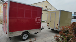 รถพ่วงขายอาหารรูปทรงสี่เหลี่ยมสำหรับใช้งานกลางแจ้ง พร้อมอุปกรณ์ครบครันสำหรับขายขนมมาร์ชเมลโลว์ บาร์บีคิวเคลื่อนที่ขนาดเล็ก พร้อมเครื่องทอดแบบฝังในตัวและเตาแบบเรียบ - Product Image 4