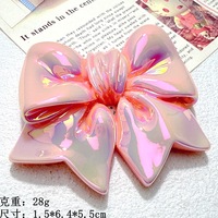 Breloques en résine en forme de nœud, électroplaquées, grand nœud rose argenté, décoration DIY pour coque de téléphone, chaussures