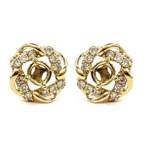 Boucles d'oreilles clous en diamant véritable plaqué or jaune massif 18 carats avec logo personnalisé - Product Image 1